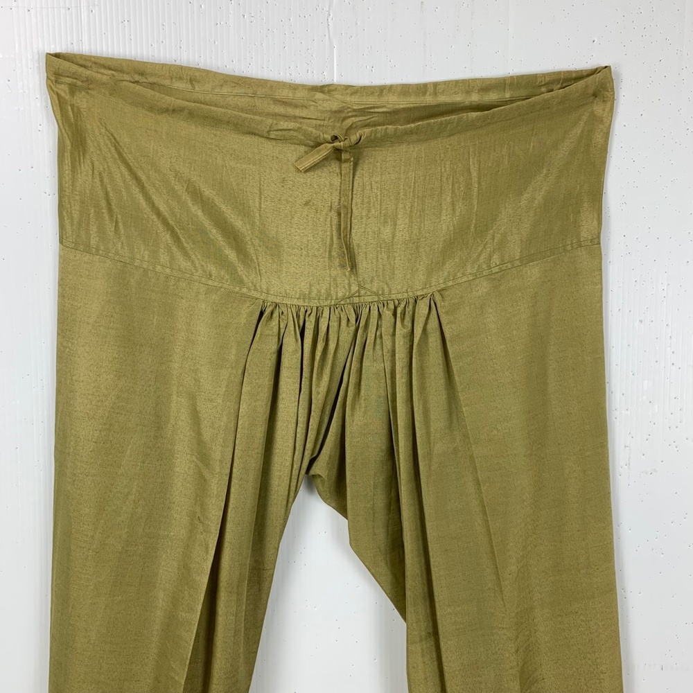 Green Kurta Dhoti Set Tunic Pants Unisex Step Neckline 38" Halloween Costume - Picture 4 of 9